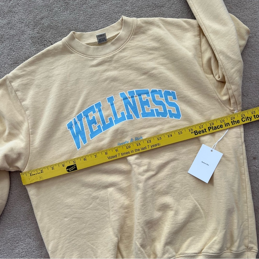 NWT Sporty & Rich Wellness Print Crewneck Sweater XS - Picture 11 of 15